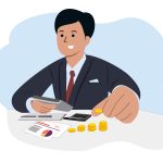 front_view_finance_business_elements_assortment